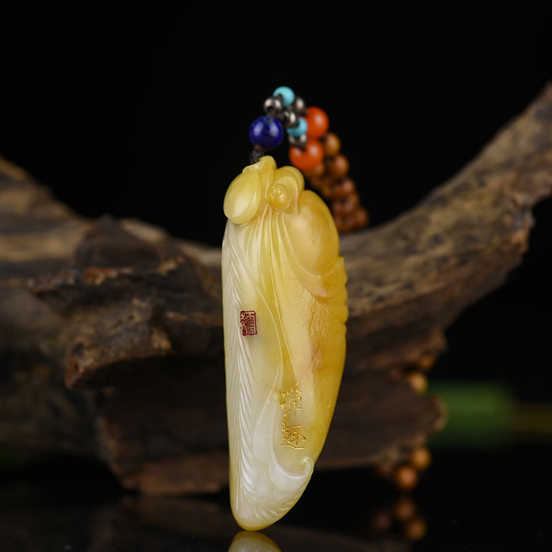 和田玉禅趣吊坠-红掌柜