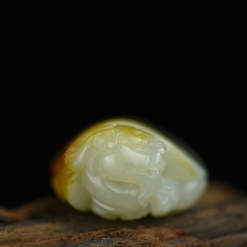 天然新疆和田玉龙龟吊坠-红掌柜