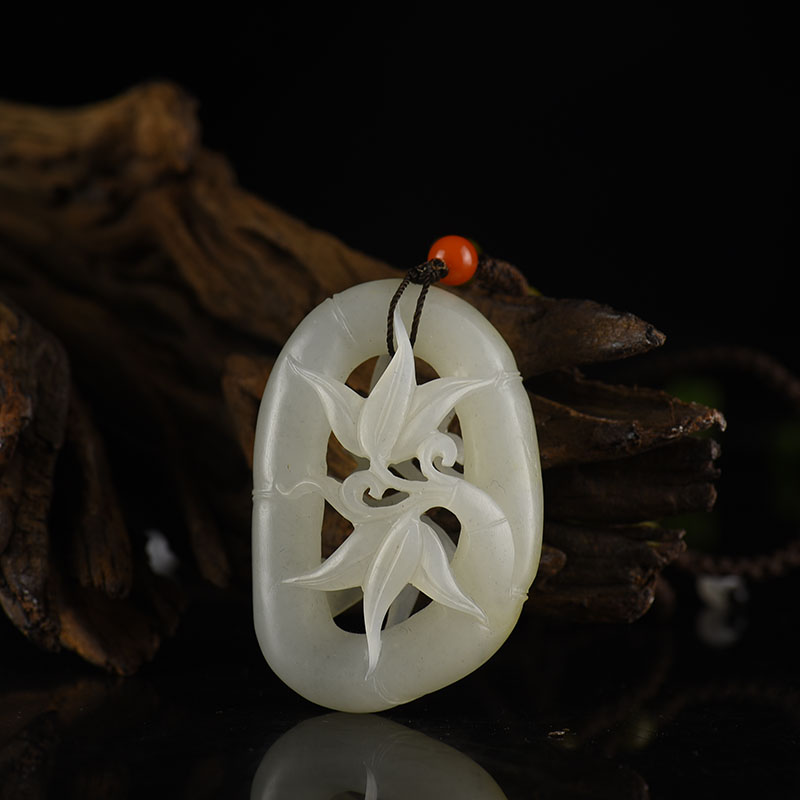 新疆天然和田白玉节节高升吊坠-红掌柜