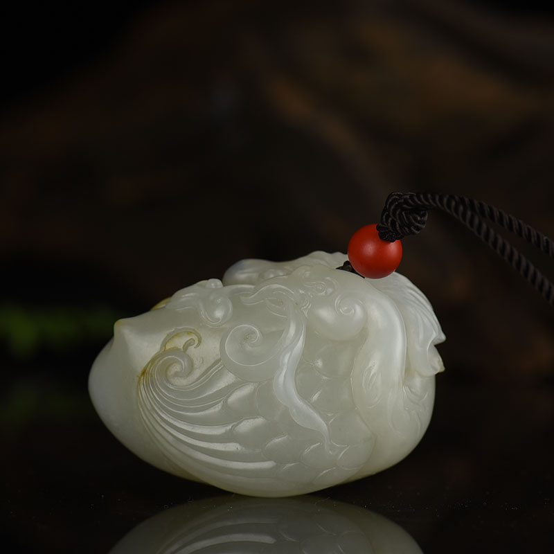 籽料和田白玉我如意吊坠-红掌柜