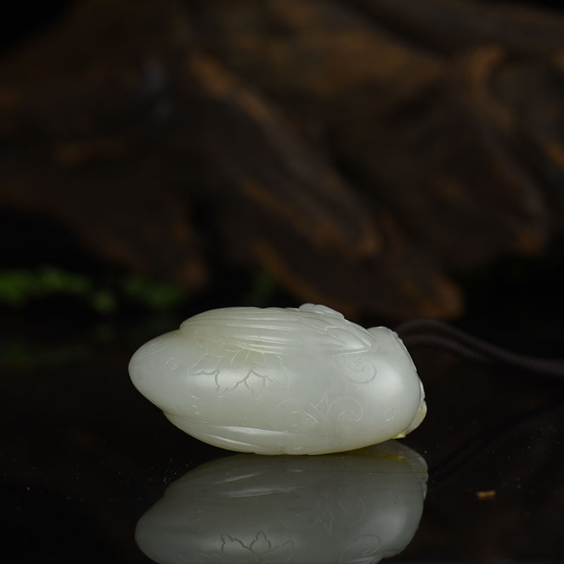 新疆和田白玉我如意吊坠-红掌柜