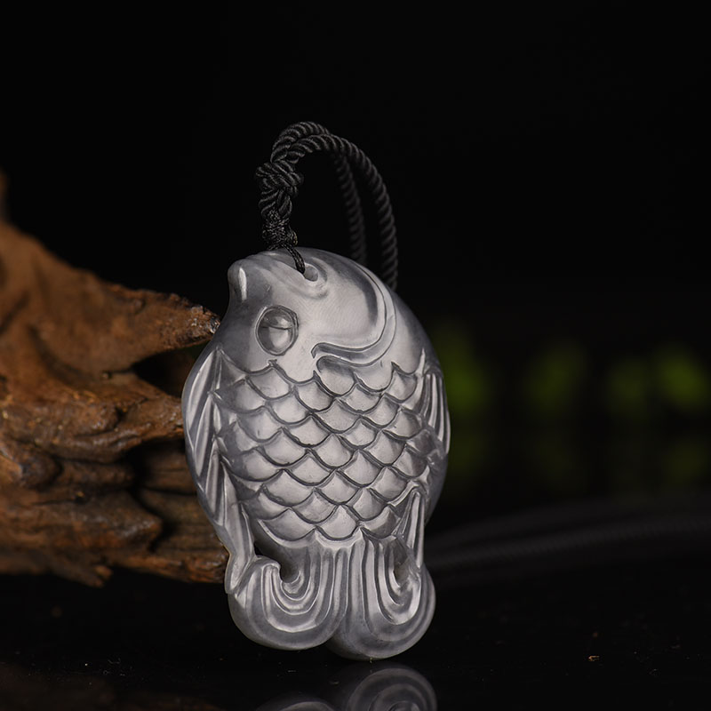 和田青花年年有余吊坠-红掌柜