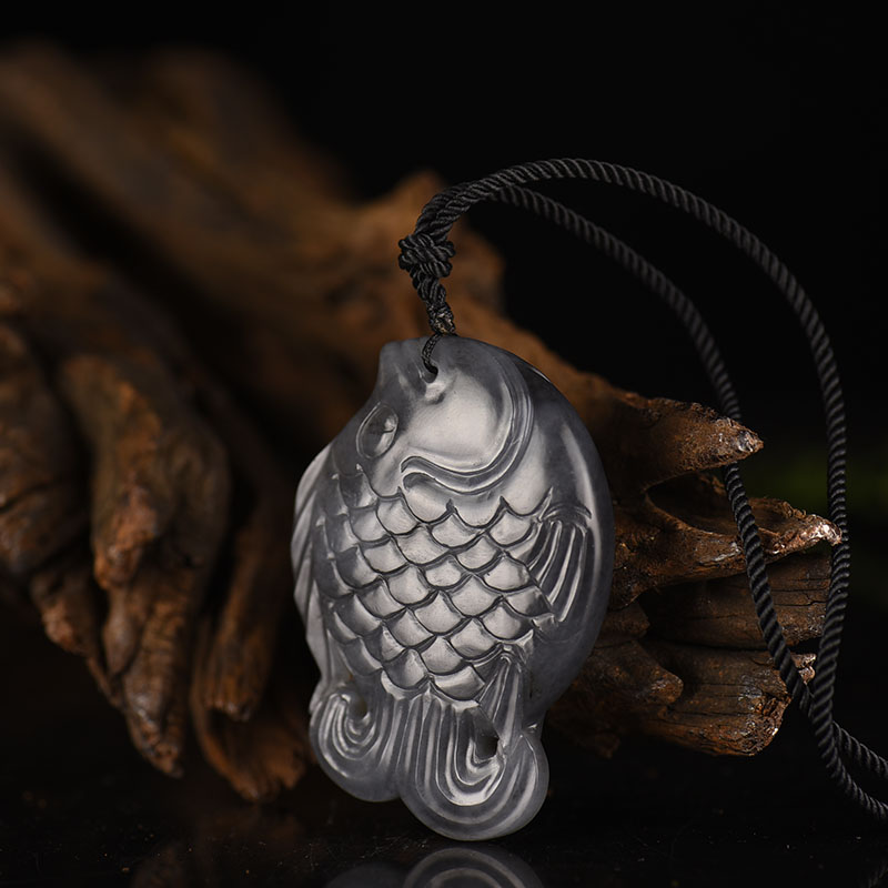 山料和田玉年年有余吊坠-红掌柜