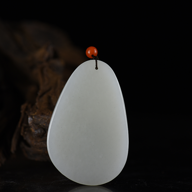 新疆天然和田白玉观音吊坠-红掌柜