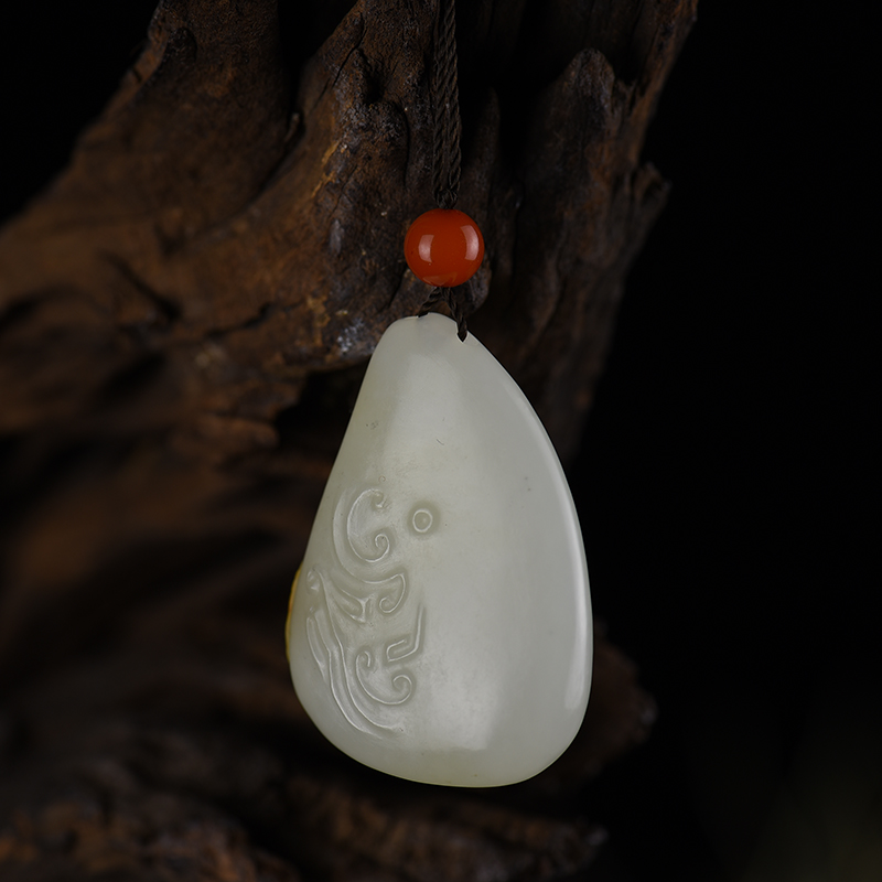 新疆天然籽料和田玉凤凰于天吊坠-红掌柜