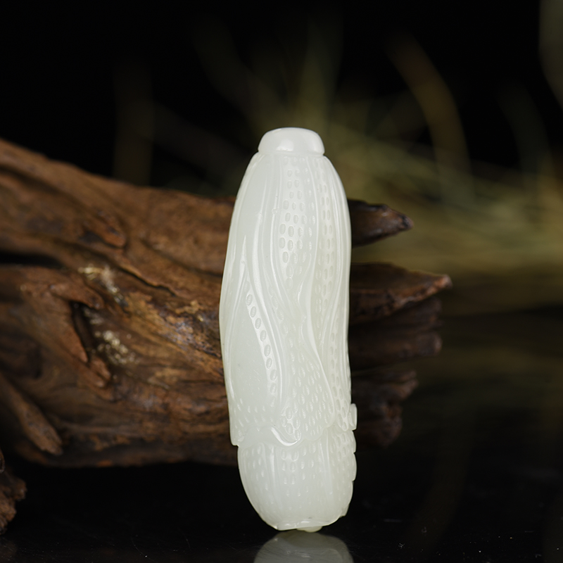 天然籽料和田白玉吊坠-红掌柜