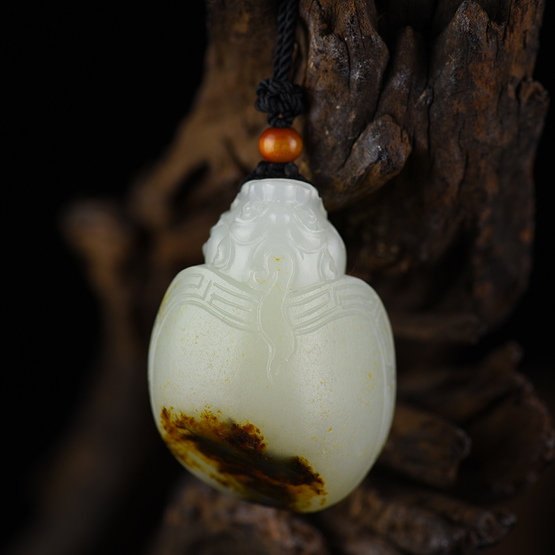 籽料和田白玉荣归吊坠-红掌柜