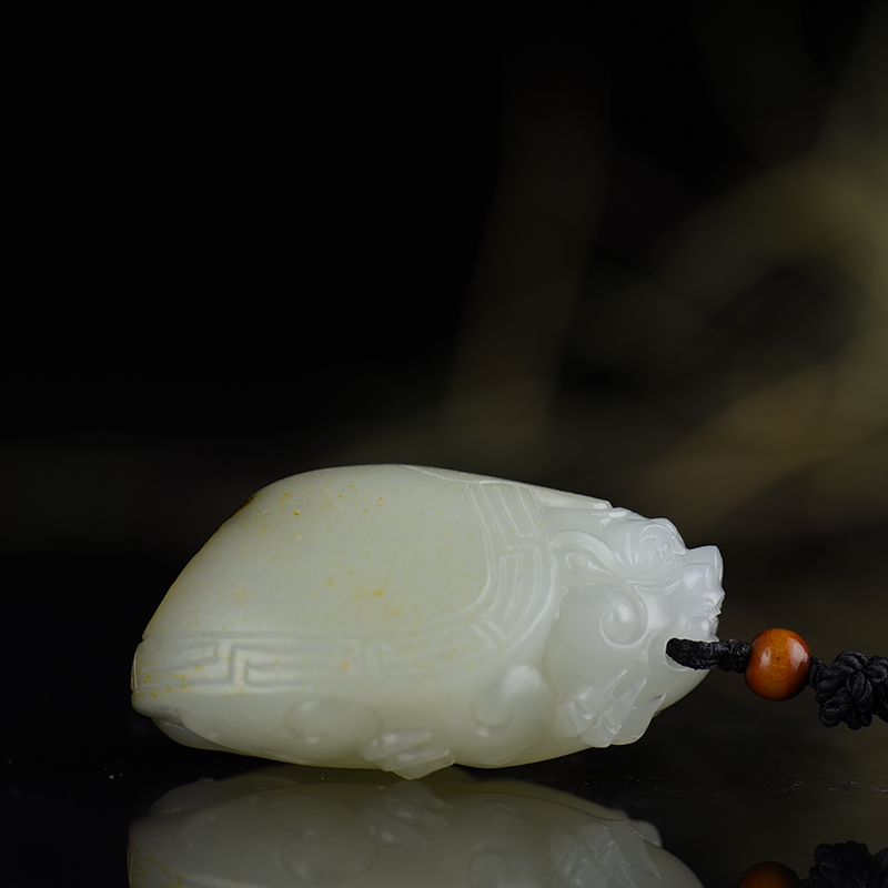 籽料和田白玉荣归吊坠-红掌柜