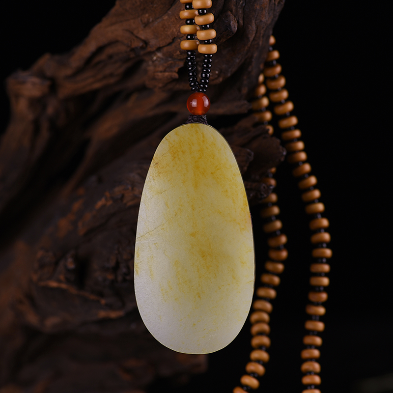 新疆天然和田青白玉花开见佛吊坠-红掌柜