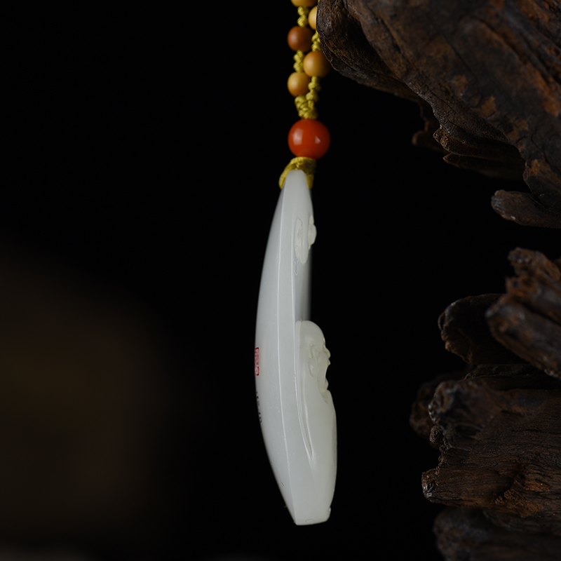 籽料和田玉佛引福来吊坠-红掌柜