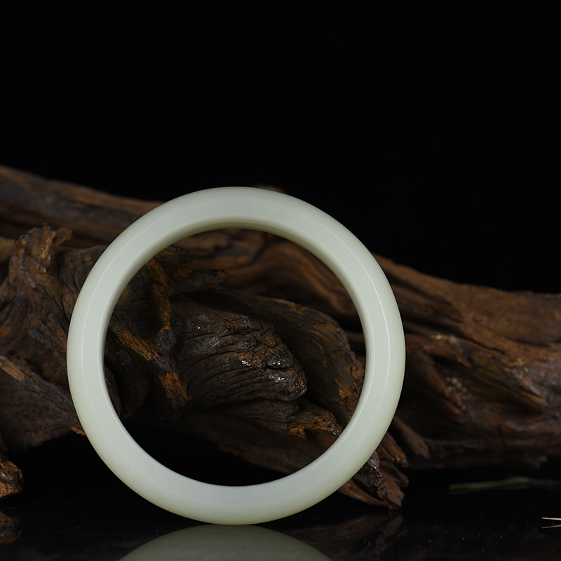 新疆天然籽料和田白玉手镯-红掌柜