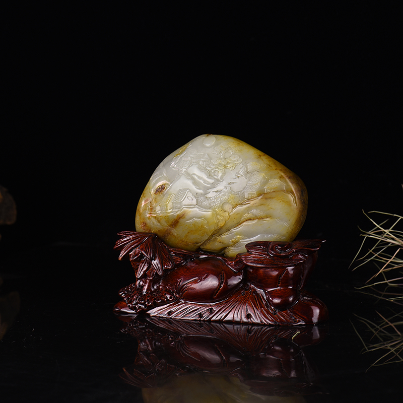 籽料和田玉佳野幽境摆件-红掌柜