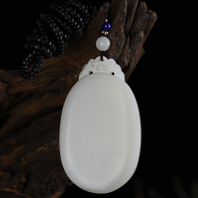 籽料和田白玉无事牌-红掌柜