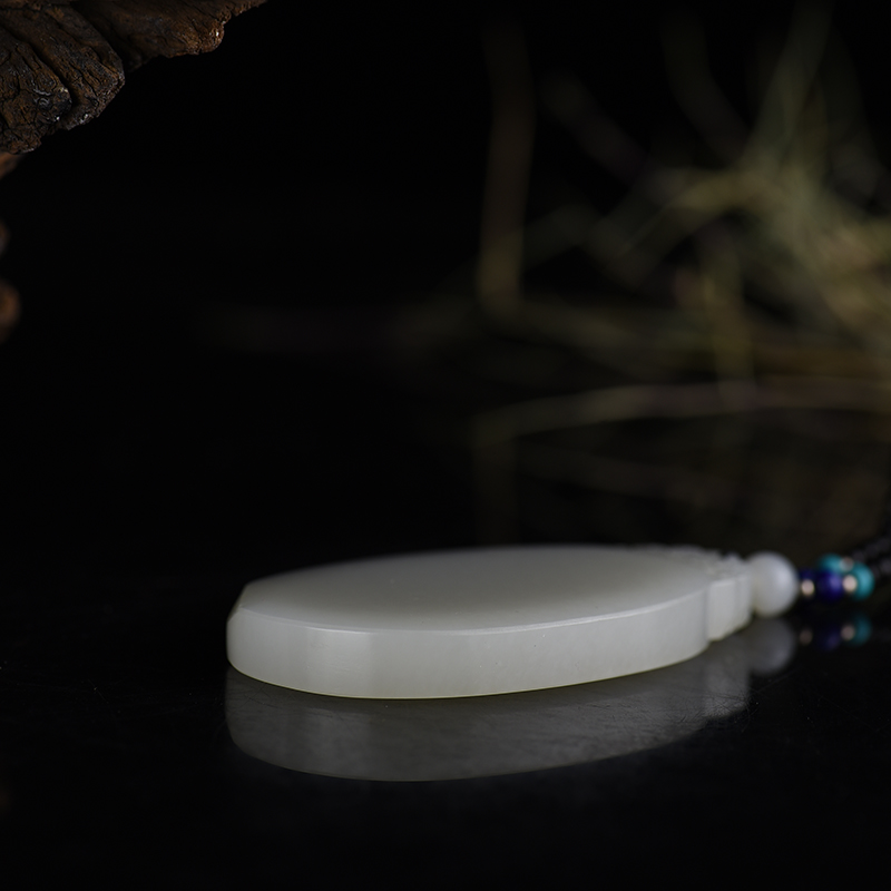 新疆籽料和田白玉无事牌-红掌柜