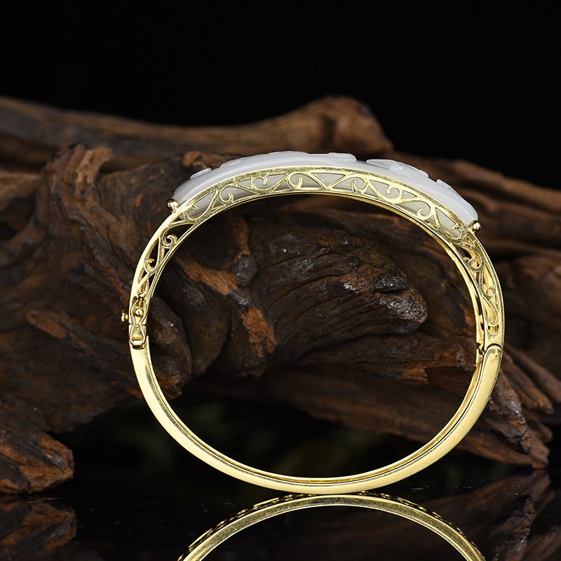 和田白玉龙凤手镯-红掌柜