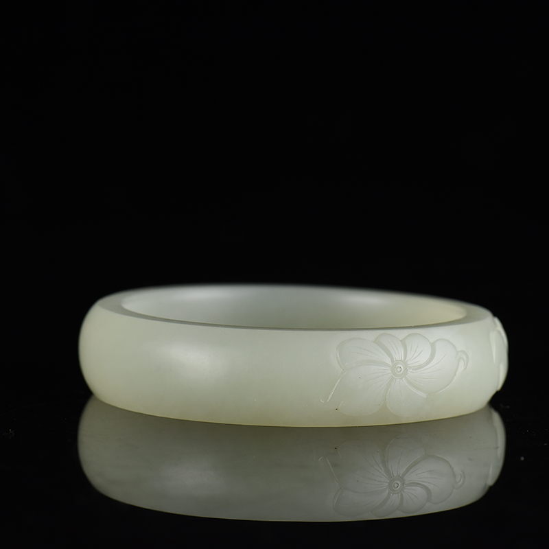 和田白玉扁镯-红掌柜