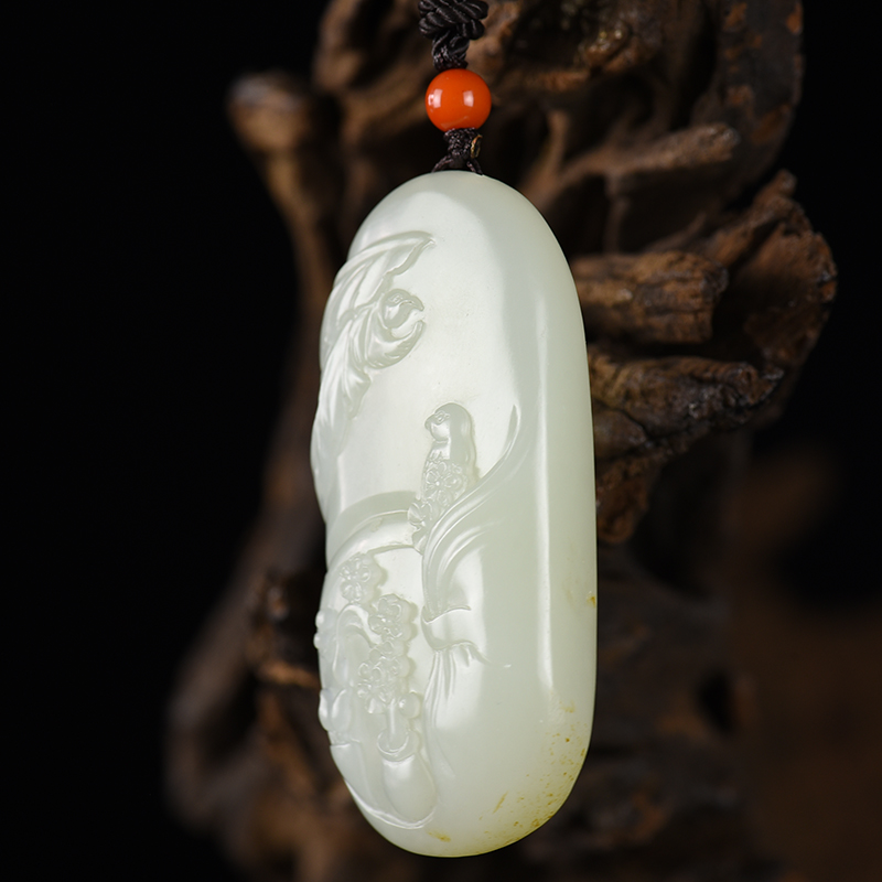籽料和田白玉吊坠-红掌柜