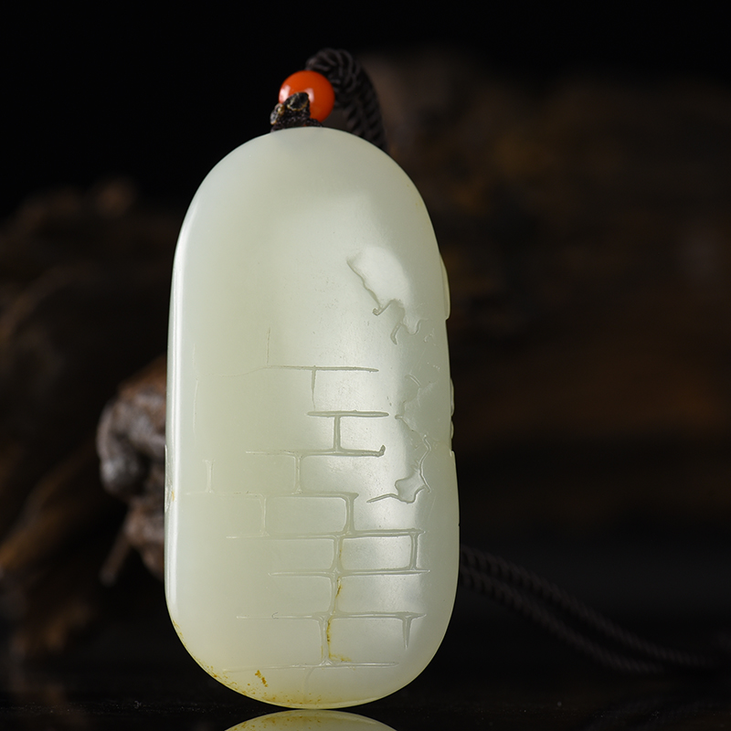 籽料和田白玉喜上眉梢-红掌柜