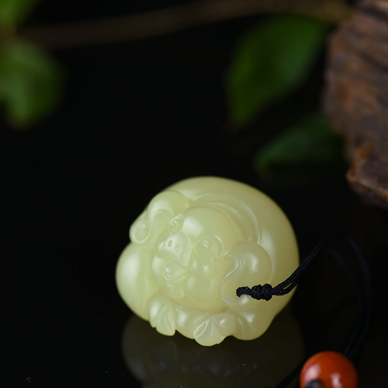 山料和田黄玉吊坠-红掌柜