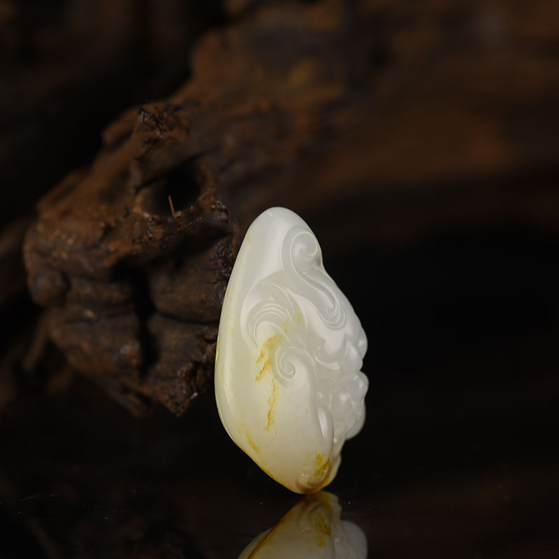 籽料和田白玉貔貅吊坠-红掌柜