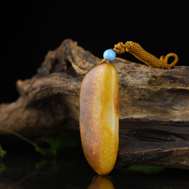 籽料和田玉悟道吊坠-红掌柜