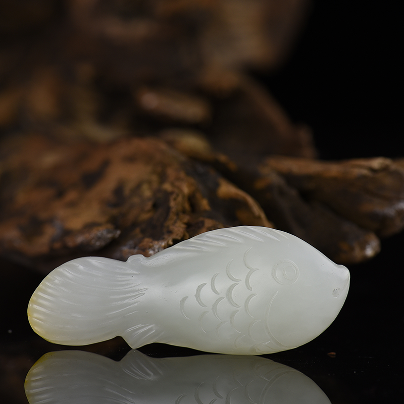 籽料和田白玉争上游吊坠-红掌柜