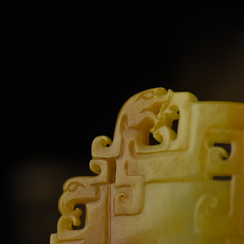 天然籽料俏色和田玉龙凤佩吊坠-红掌柜