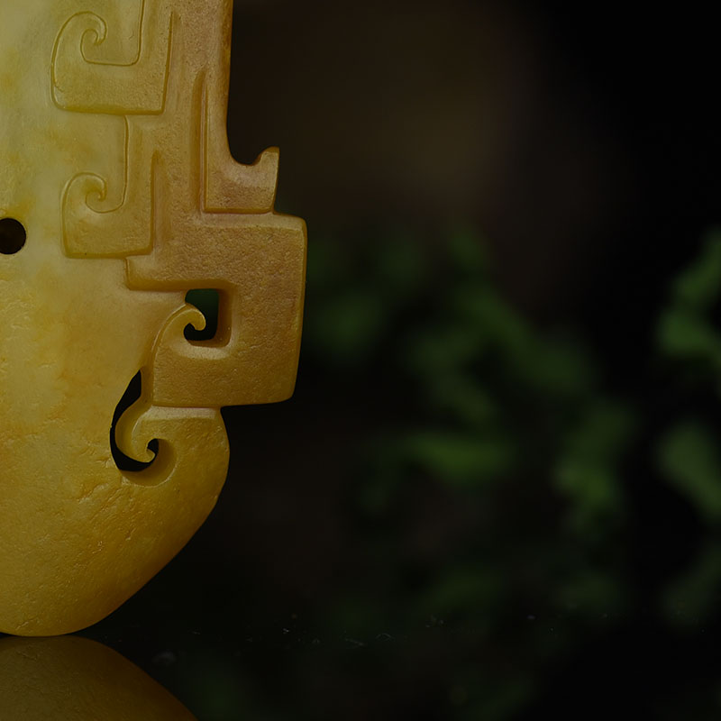 天然新疆籽料俏色和田玉龙凤佩吊坠-红掌柜