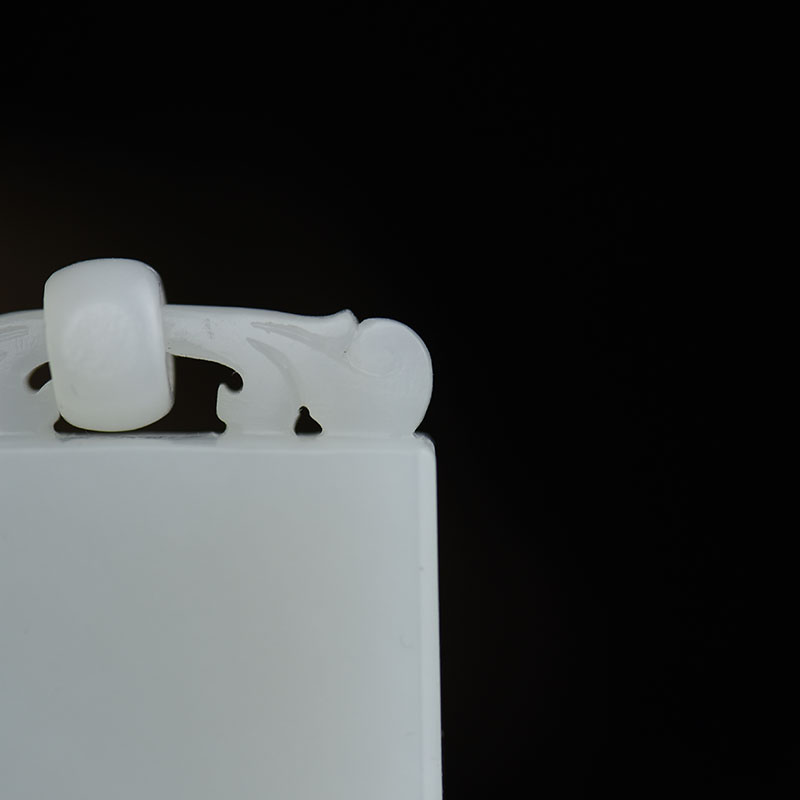 天然山料和田白玉平安无事牌吊坠-红掌柜