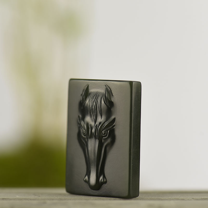 天然青海山料和田碧玉吊坠-红掌柜