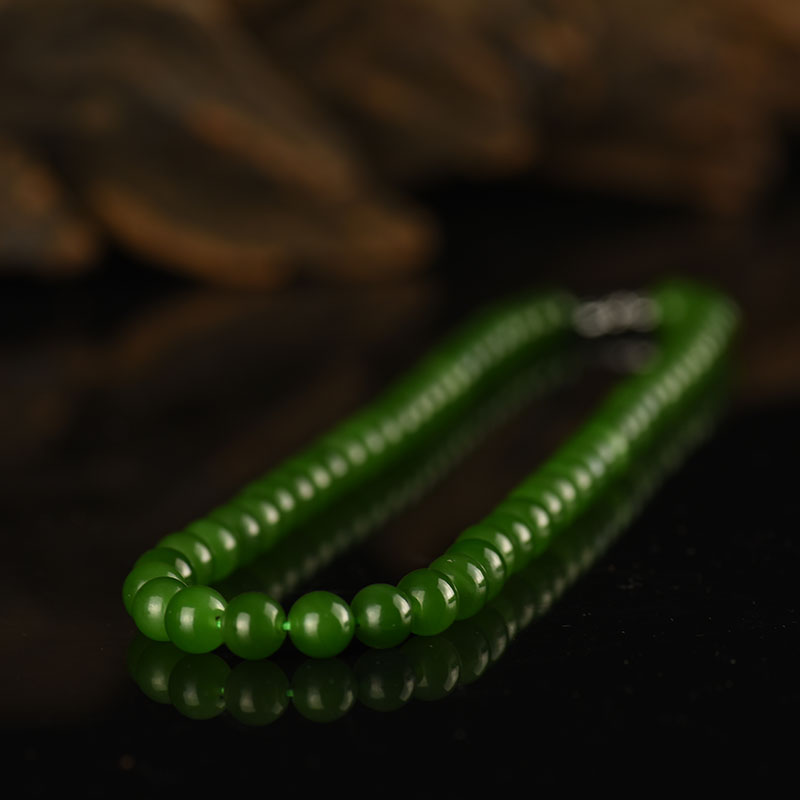 8.0mm山料和田碧玉项链-红掌柜