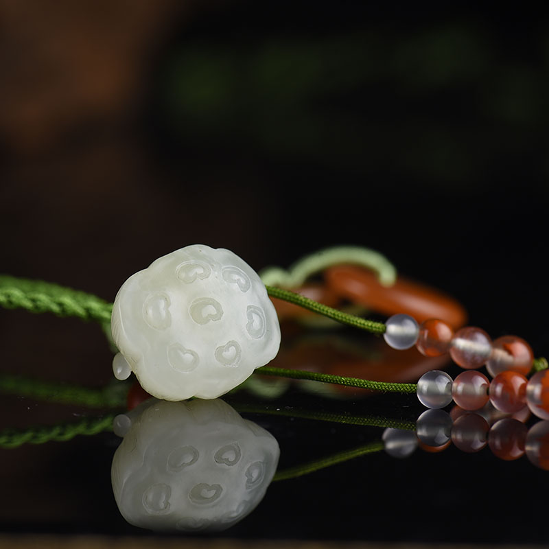 山料和田青白玉多子多福挂饰-红掌柜