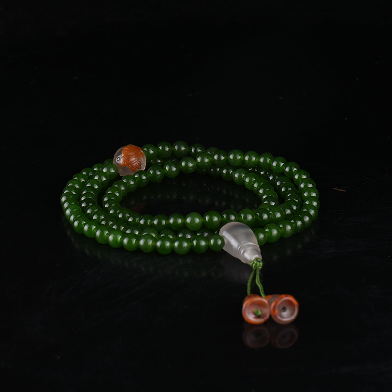 山料和田玉多圈手串-红掌柜