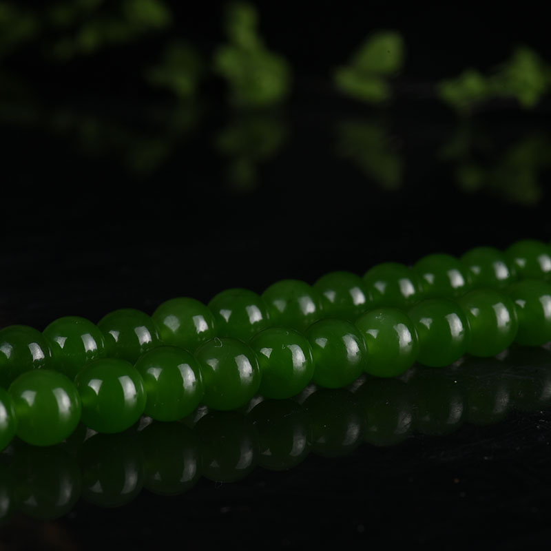 俄罗斯天然山料和田碧玉项链-红掌柜