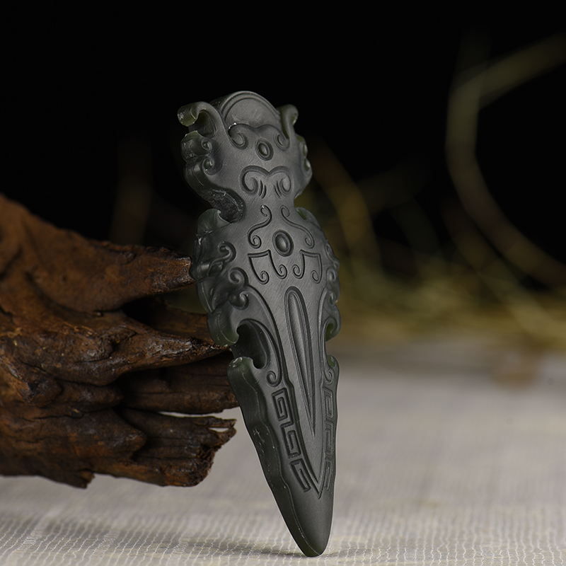 和田碧玉辟邪吊坠-红掌柜