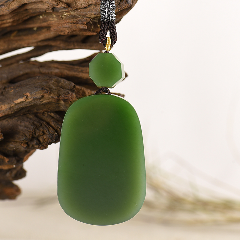 山料和田碧玉无事牌-红掌柜