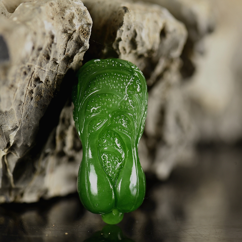 天然山料和田白玉摆财吊坠-红掌柜