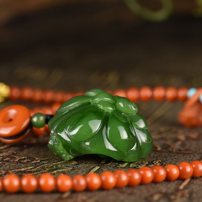 和田碧玉吊坠-红掌柜