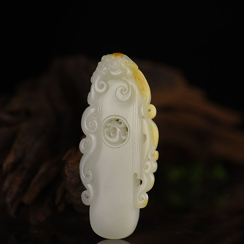 籽料和田玉府上有龙吊坠-红掌柜