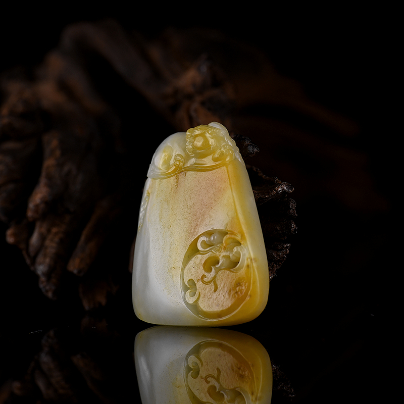 籽料和田青白玉吊坠-红掌柜