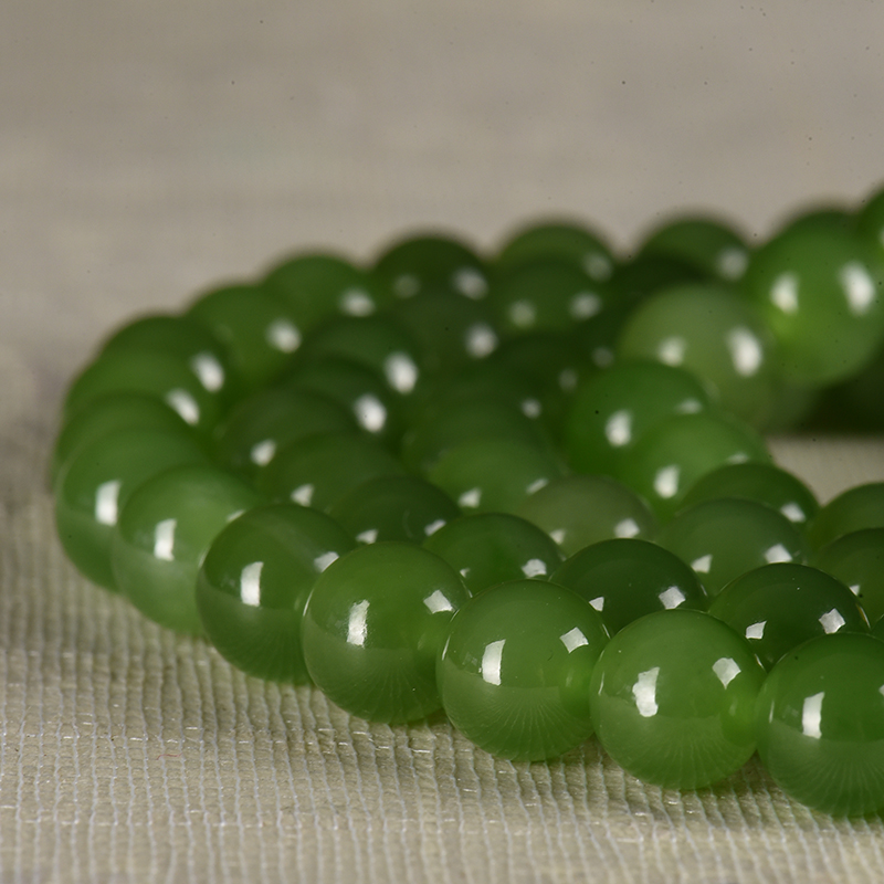 和田碧玉圆珠多圈手串-红掌柜