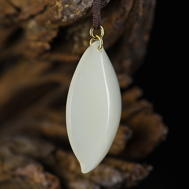 籽料和田白玉金枝玉叶吊坠-红掌柜