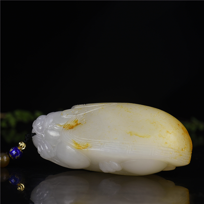 天然新疆籽料和田白玉手把件-红掌柜