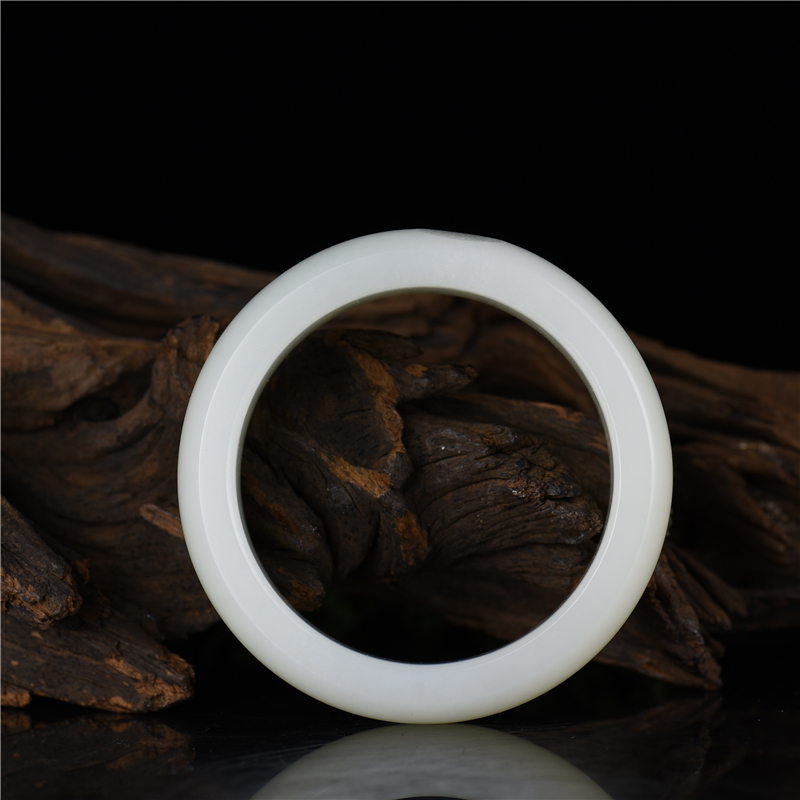 58.0mm籽料和田白玉手镯-红掌柜