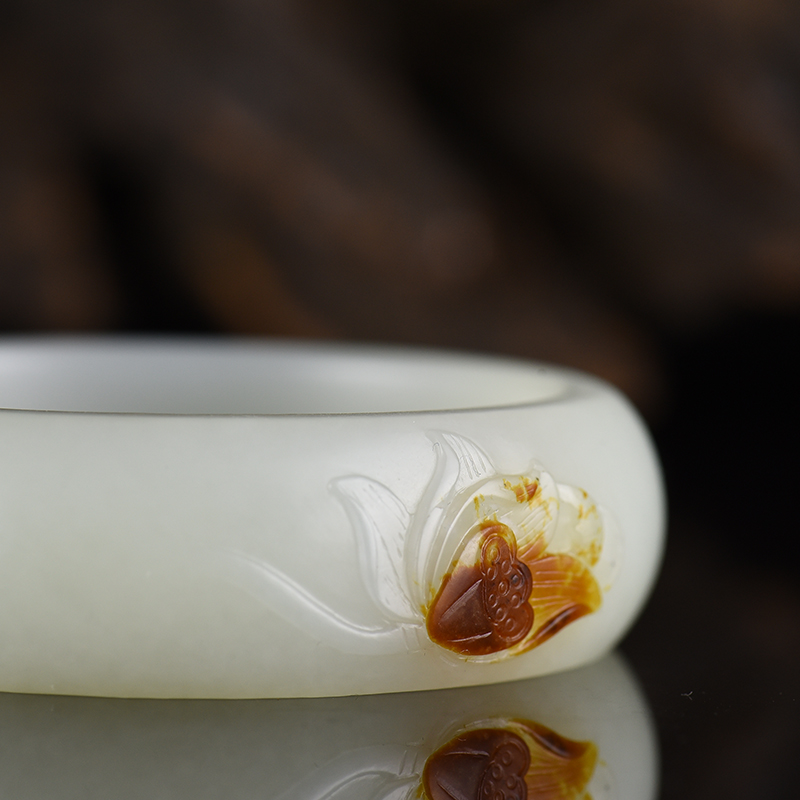 新疆籽料和田白玉手镯-红掌柜