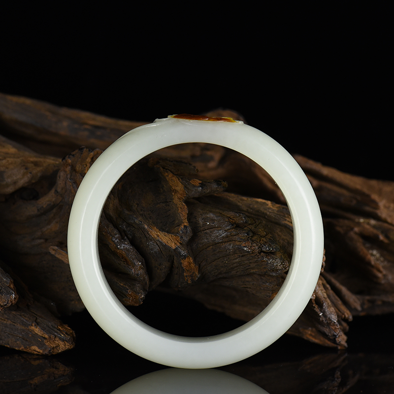 新疆天然和田白玉手镯-红掌柜