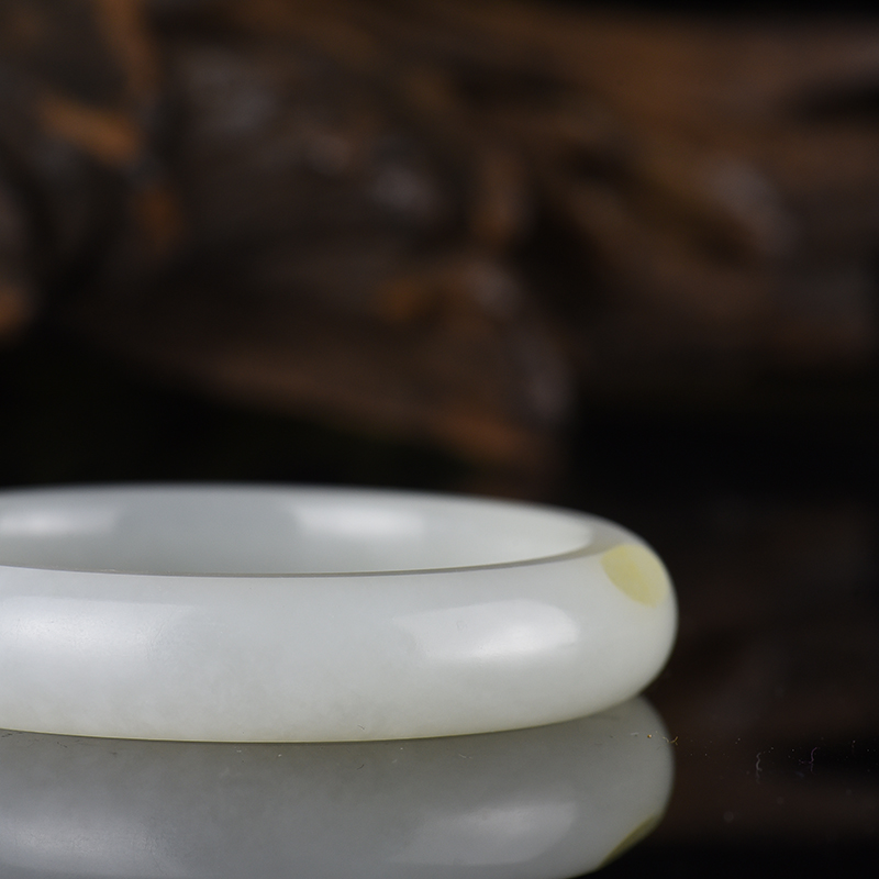 新疆籽料和田白玉扁镯-红掌柜