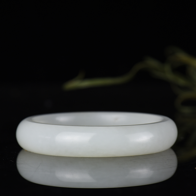 籽料和田白玉扁镯-红掌柜