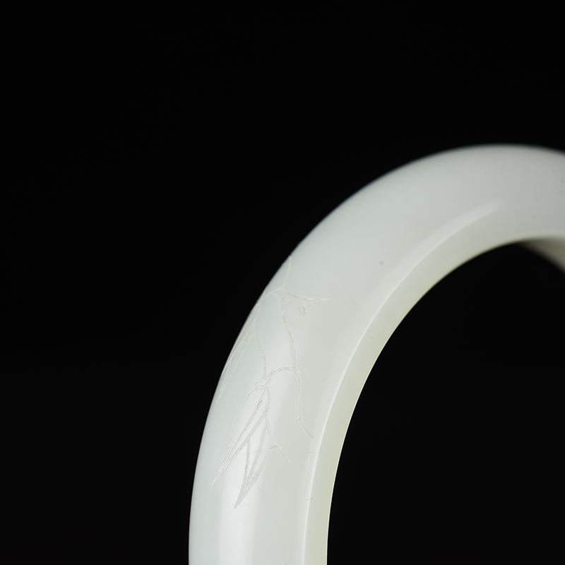 和田白玉扁镯-红掌柜