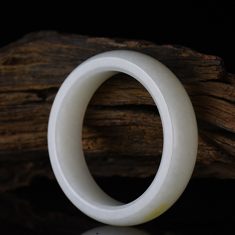 新疆天然山流水和田玉扁镯-红掌柜